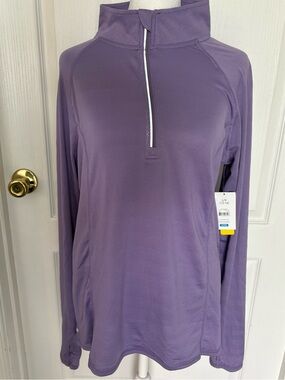 Danskin Purple Athletic Quarter-Zip Top 12/14. NWT